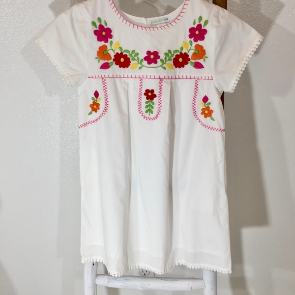 white cotton peasant dress